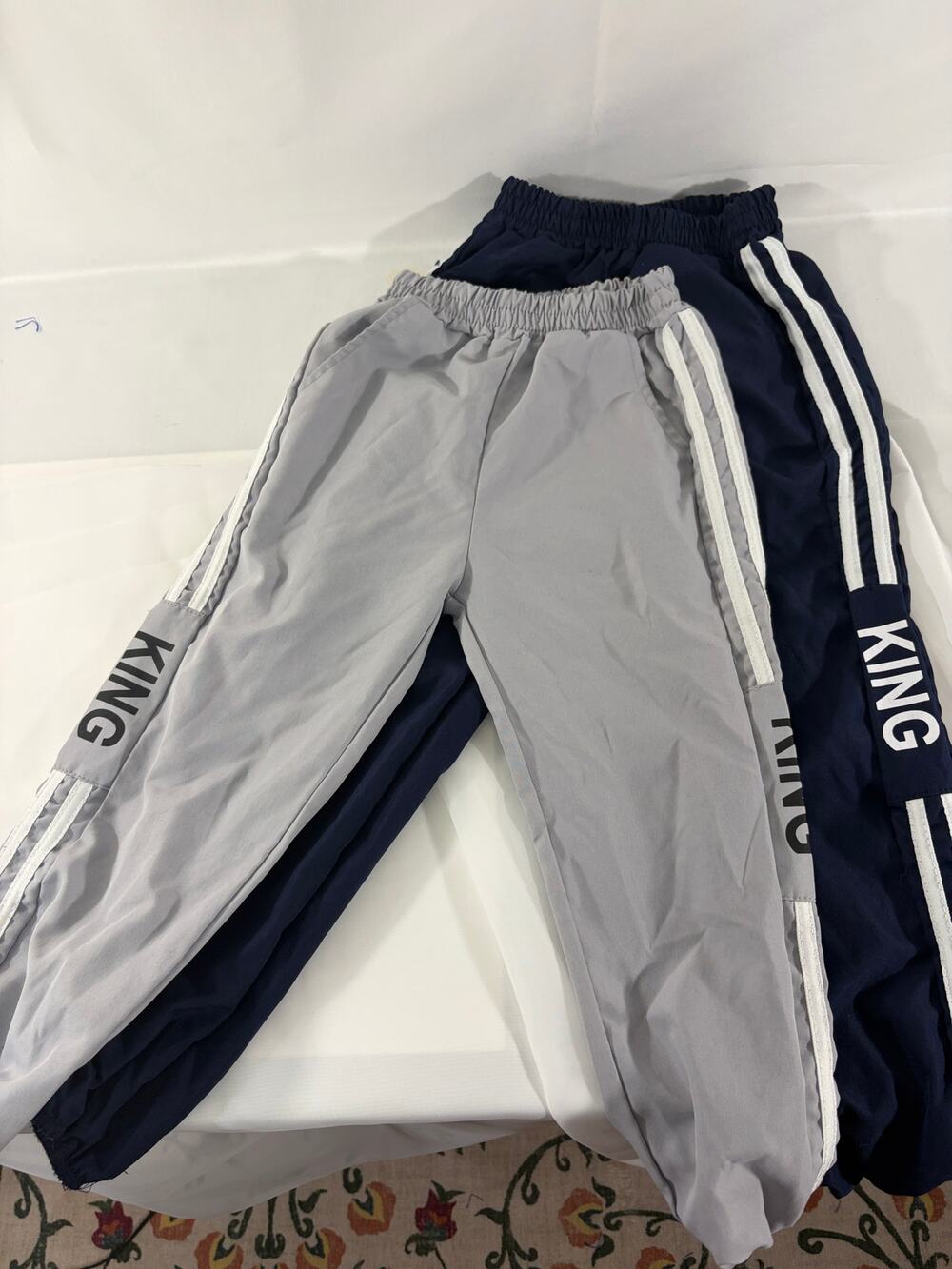 KING Boys Track Pants Lot of 2 Navy Gray Athletic Joggers
